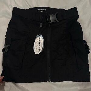 Black Mini Skirt with Belt